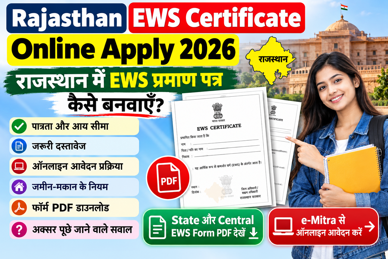 Rajasthan EWS Certificate Online Apply 2026 – आवेदन, दस्तावेज और नियम