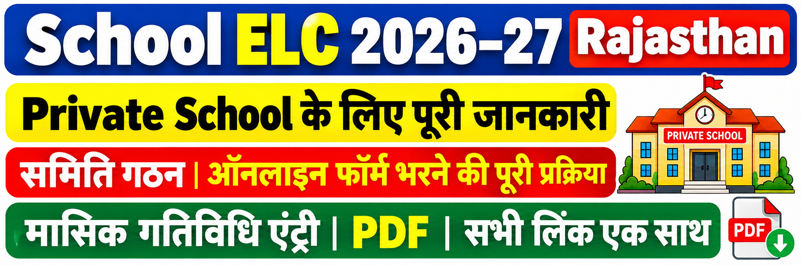 School ELC 2026–27 Rajasthan: समिति गठन, Monthly Activity Form, Login और PDF