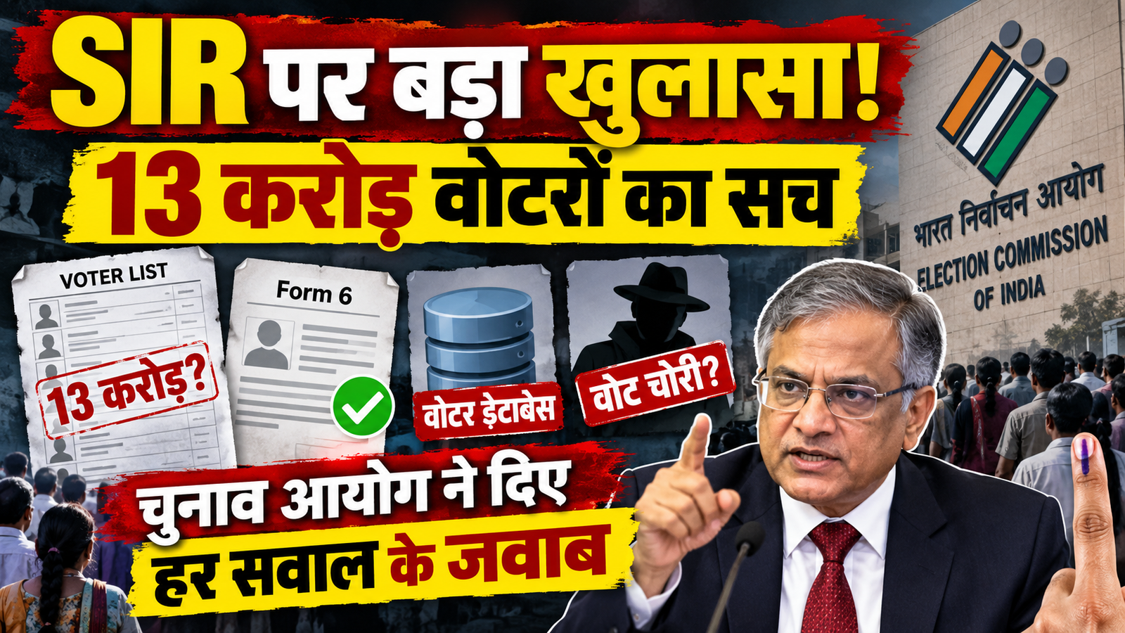 13 करोड़ वोटरों का सच क्या है? SIR, Form 6 और ‘वोट चोरी’ पर चुनाव आयोग का पूरा जवाब