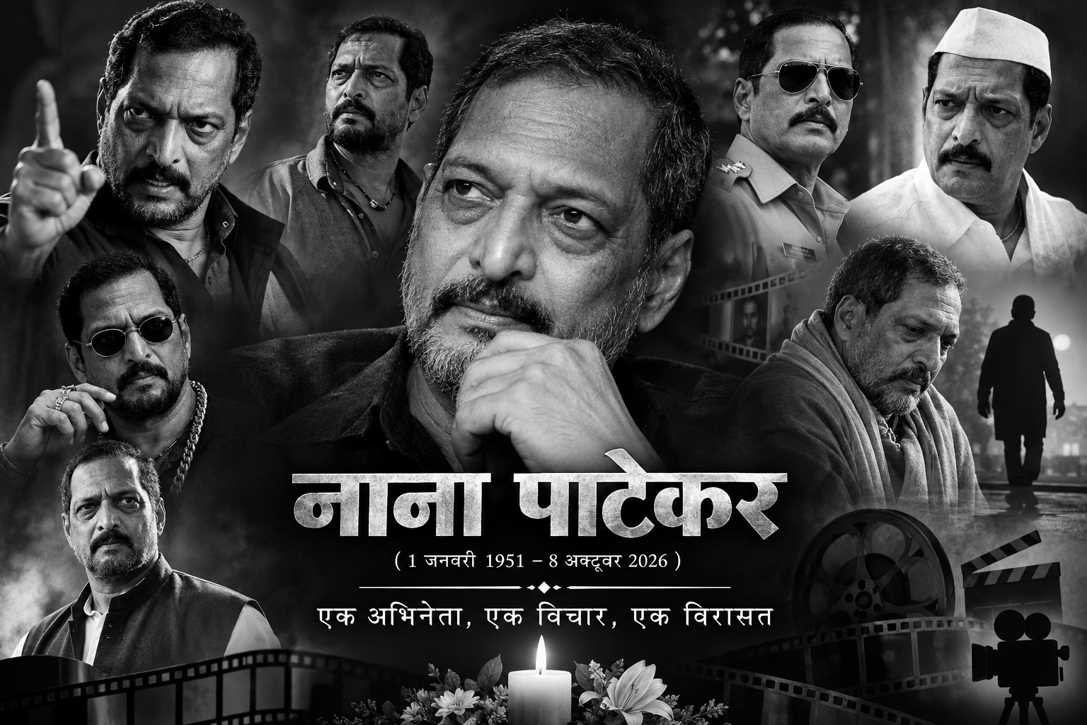 नाना पाटेकर का निधन: 75 साल की उम्र में दुनिया को कहा अलविदा, जानिए पूरी जिंदगी और फिल्मी सफर